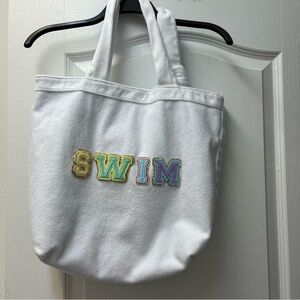 Stony Clover Lane Target SWIM Terry Cloth Outside Side Knot Tote Bag